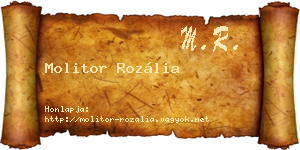 Molitor Rozália névjegykártya